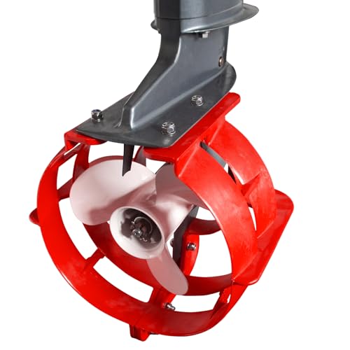 Gl&uuml;ckMarine 14 Inch Boat Propeller Safety Guard for Marine 70-120 HP Outboard Motors Red