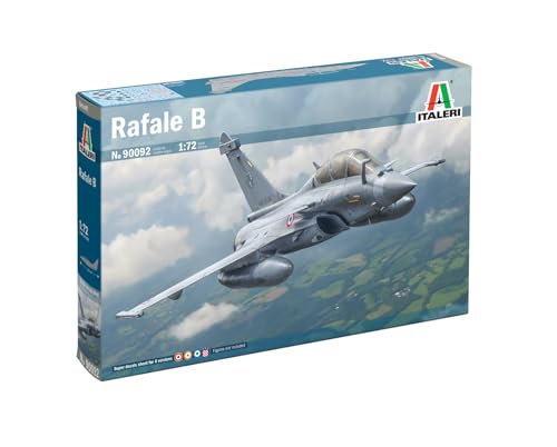 Italeri 90092 1:72 Rafale B - Modellbau, Bausatz, Standmodellbau, Basteln, Hobby, Kleben, Plastikbausatz, detailgetreu, Militär Bausatz, Molded Color