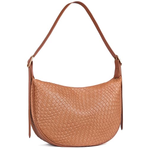 Image of BOSTANTEN Purses for Women Crescent Crossbody Bag Vegan Leather Shoulder Hobo Handbag Adjustable Strap