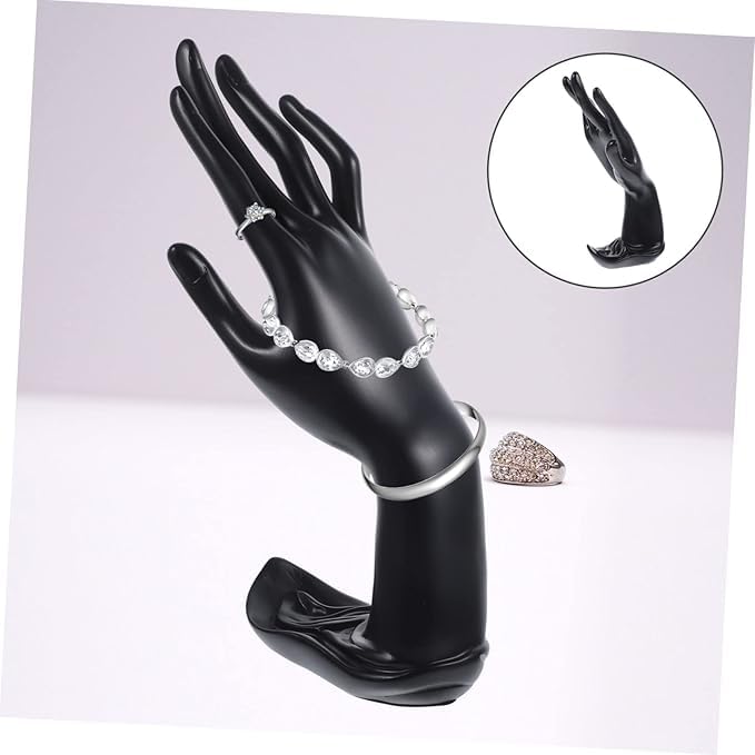Image of morel MANNEUIN HAND FINGER DISPLAY HOLDER STAND, JEWELLERY DISPLAY HOLDER ORGANIZER, RING HOLDER PACK 2. (9.5 INCH, BLACK)