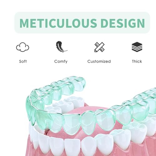 Image of Anti Grinding Guard, Night Guards for Teeth Grinding with 2 x 5X Mirror Case, Spearmint Green, 4 Pack /Small Size