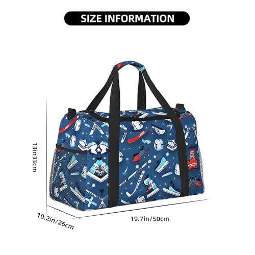 Ice Hockey print print Personal Item Bag Large Duffel Bag Travel Bag Weekender Bag Gym Bag Tote Duffel bag4