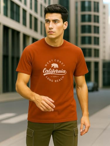Image of Nobero Men's Regular Graphic Printed T-Shirt for Men | Soft Cotton | Classic Fit | Printed Casual Tshirt for Men