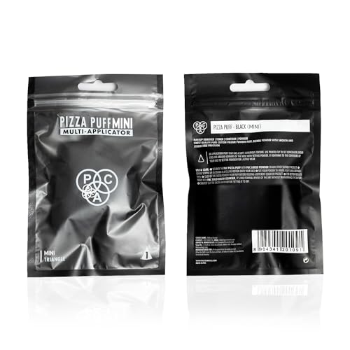 Image of PAC Pizza Puff Black | Small Size 99% Soft Natural Cotton | Less Product Wastage,Ideal for Under Eyes