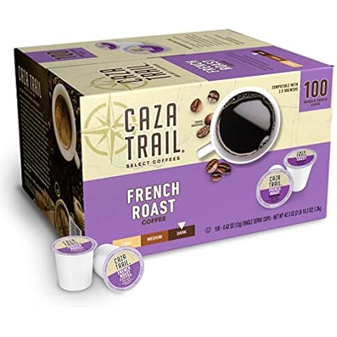 Caza Trail Coffee Pods, French Roast, Single Serve (Pack of 100) (Packaging May Vary) Cover