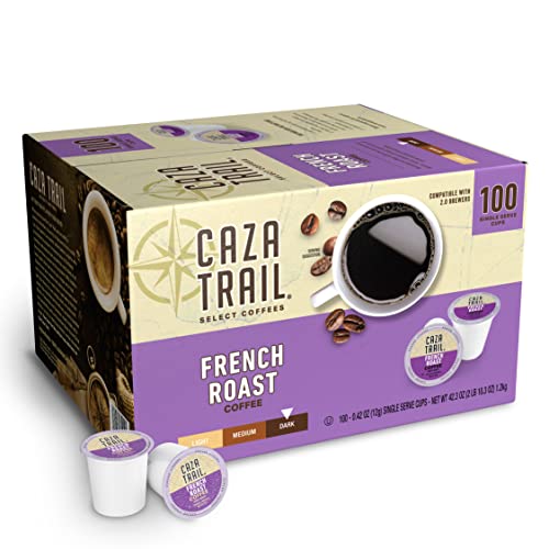 caza trail dark roast k cup - Caza Trail Coffee Pods, French Roast, Single Serve (Pack of 100) (Packaging May Vary)