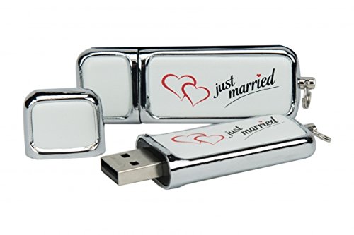 Scatola USB Per Matrimonio - Elegante, Con Finestrella, Chiusura Magnetica, Colori Bianco, Nero, Oro, Argento