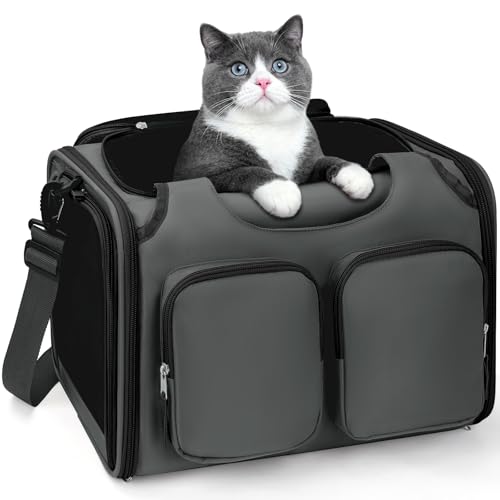 Image of Dog Cat Carrier Airline Approved Collapsible Soft-Sided Pet Travel Bag