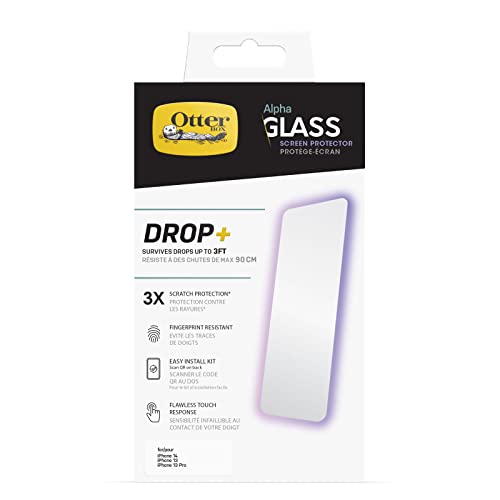 OtterBox - Alpha Glass Antimicrobial Screen Protector for iPhone 14/13 Pro/13 - Protects Against Drops & Scratches, Flawless Touch Response & Fingerprint Resistant