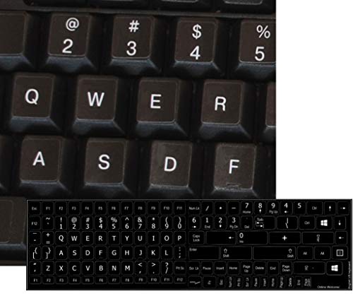 Pegatinas para teclado inglés US fondo negro miniatura 4