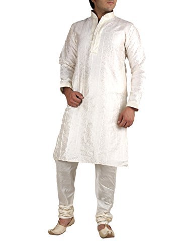 Kurta Pyjama Jacquard beige Royal M : confort fluide anti-transpiration