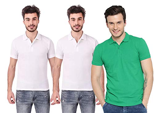 Cynak Men’S Regular Fit Polo Shirt (9,13,13 Sea Green,White, Whitem M)