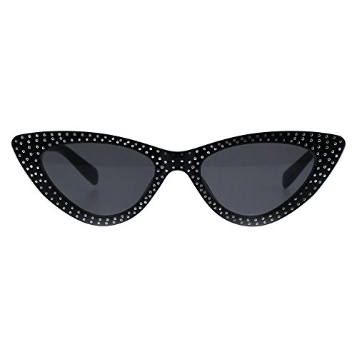 PASTL Womens Skinny Cateye Sunglasses Silver Dotted Bling Fashion UV 400