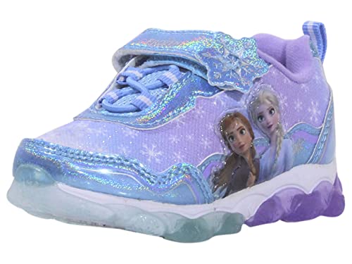 JOSMO Girl's Frozen Lighted Sneaker (Toddler/Little Kid) Blue/Purple 9 Toddler M