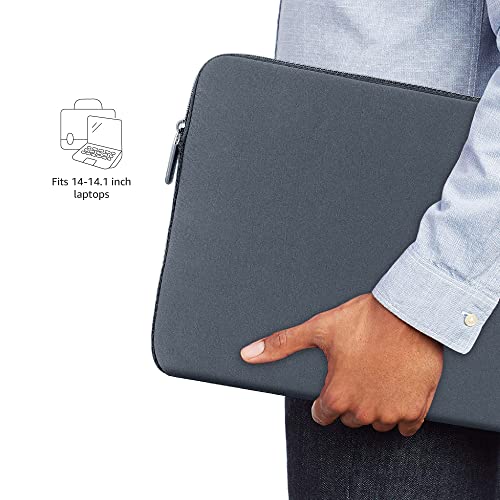 Amazon Basics Laptop Sleeve Case Cover Pouch for 14-Inch, 14.1-Inch Laptop for Men & Women | Slim Profile Neoprene, Soft Puffy Fabric Lining, 360°... - Image 3