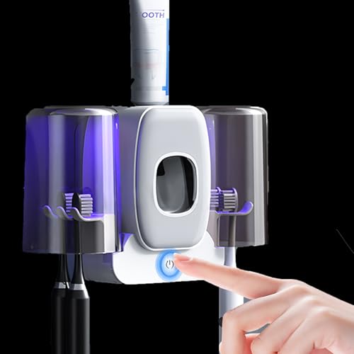 Shmian 2-Cup Wall-Mounted Toothbrush Sterilizer & Dispenser