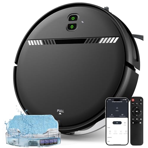 Image of Robot Vacuum Cleaner, Smart Robotic Vacuum Wi-Fi Connected, App Control, Compatible with Alexa and Google Assistant, Automatic Self-Charging Robot Vacuum Perfect for Pet Hair, Carpets and Hard Floors