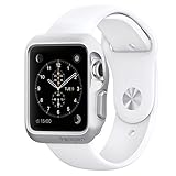 Spigen Slim Armor Apple Watch Case with Air Cushion Technology and 2 Screen Protectors Included for Apple Watch 42mm 2015 - Silver