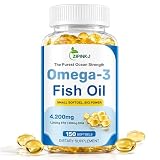 Omega-3 Fish Oil Supplements 4200mg– Triple Strength, Mini Softgels, High Purity EPA & DHA for Brain, Heart & Eye Health, Wild-Caught, Burpless, Non-GMO, Third-Party Tested | 150 Softgels