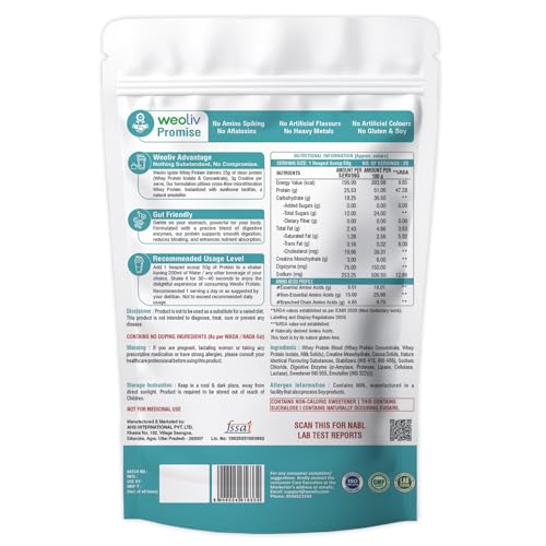 Image of Ignite Whey Protein Powder 1kg | 25g Protein + 3g Creatine Per Serving | Blend of Whey Isolate & Concentrate | 5X Digestive Enzymes | Low Carb, Fast Absorbing | NABL Lab Tested | Double Rich Chocolate