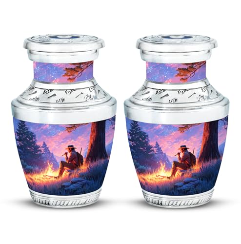 Image of Cowboys Urn Miniature Keepsake Urn for Adult 3 Inch 2 Qty | Memorial Human Ash Cremation Urns for Men & Women