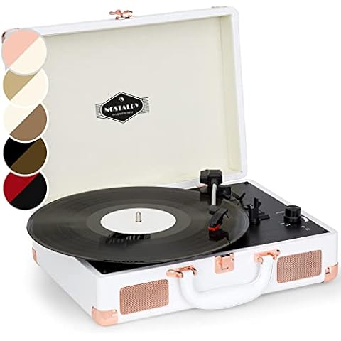 Auna Vintage Vinyl Record Player with Speakers Cover