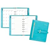 AT-A-GLANCE, Undated, 5-1/2' x 8-1/2', Desk Size, 7-Ring, Faux Leather Fashion, Teal (DR1118-040-42)