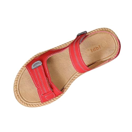Sandales plates à bout rond femme : nu-pieds d'été confort couleur unie