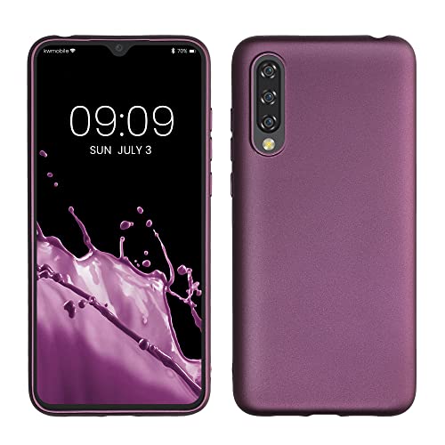 kwmobile Custodia Compatibile con Xiaomi Mi 9 Lite Cover - Back Case Morbida - Protezione in Silicone TPU Effetto Metallizzato lavanda metallizzato