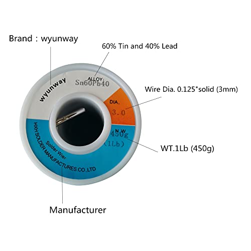 Image of 60 /40 solder for stained glass solder wire (450g(1LB),1 /8 inch(3mm) Dia