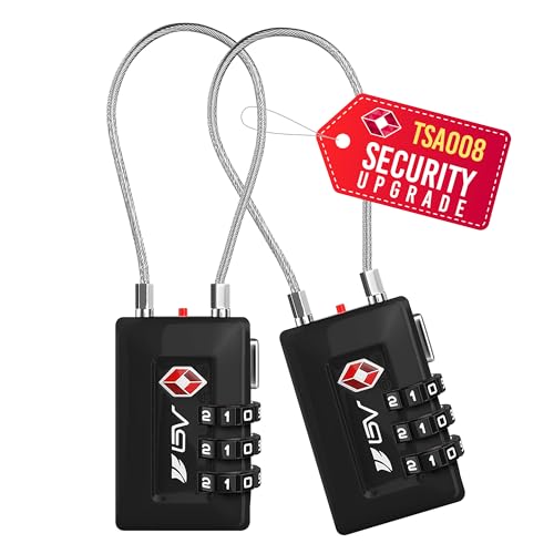 BV TSA TSA008 - Cerradura de viaje para equipaje, configura tu propia cerradura de combinación para taquilla de gimnasio escolar, cerraduras de equipaje, archivadores, caja de herramientas, caja