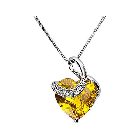 Love Heart Pendant Necklace with Zircon Cover