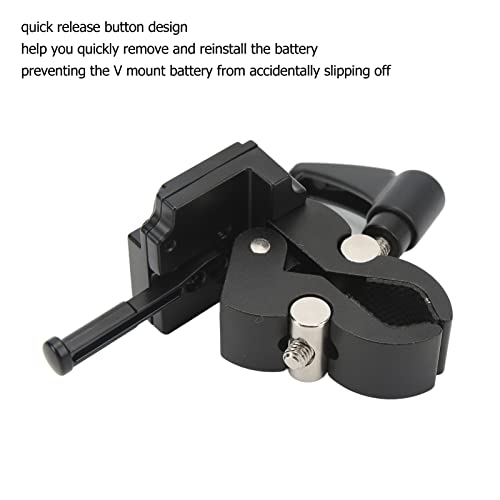 Image of V Lock Power Source Adapter with Crab Clamp Aluminum Alloy Mount Accessories for Tripod Light Stand Rod Photography Video Studio Rig Equipment Wide Clamping Range System