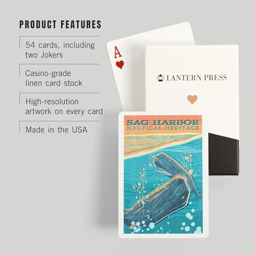 Lantern Press Naipes Vintage Sag Harbor 52 Cartas Poker miniatura 3