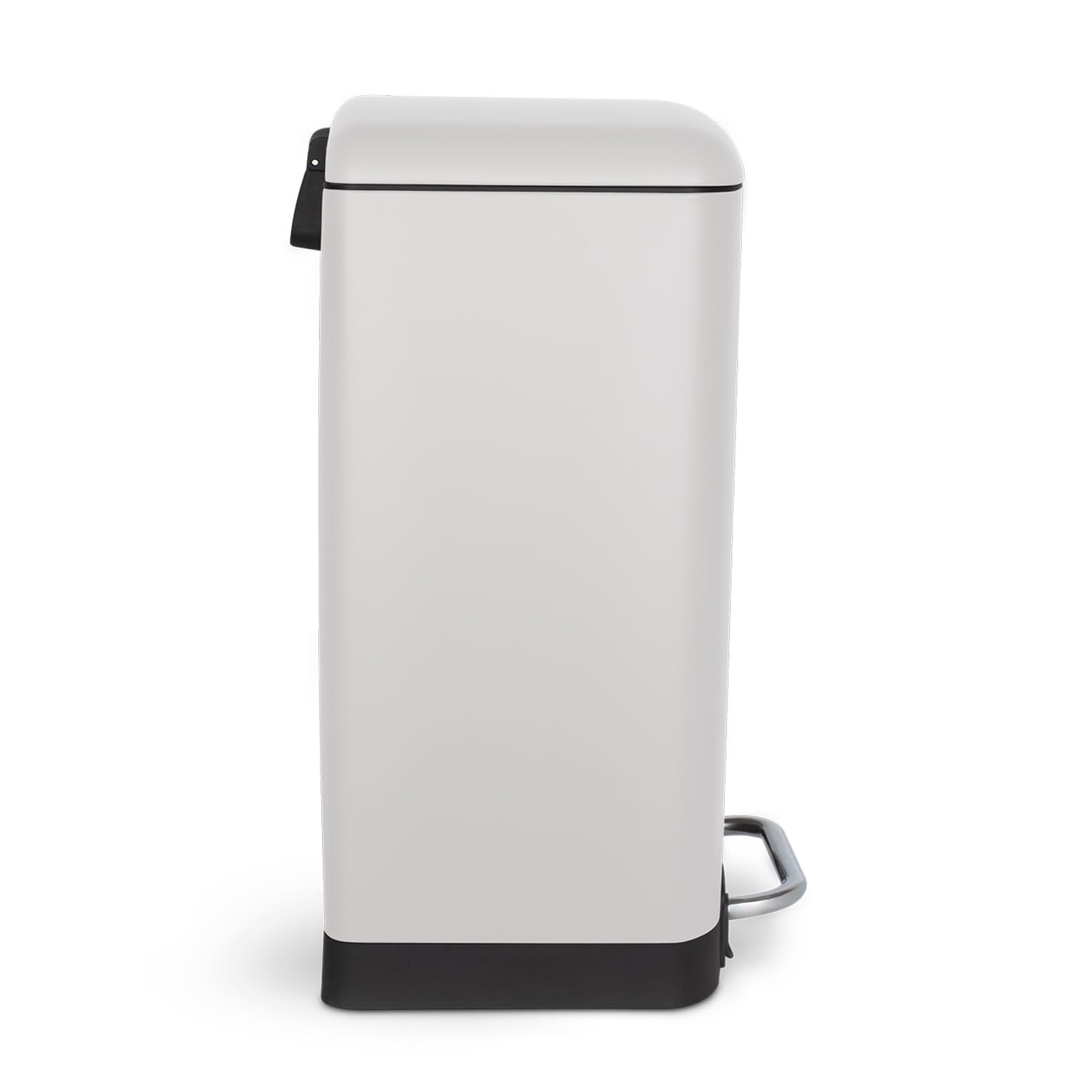 Les Collectors, Cubo de cocina a pedal N°528, Acero inoxidable, Capacidad 20L, Compatible con bolsas de 30L, Compacto, Práctico, Cierre silencioso, Cubeta interior extraíble, Acabado mate, Blanco