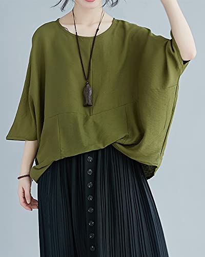 Women's Short Sleeve Solid Color Batwing Tops