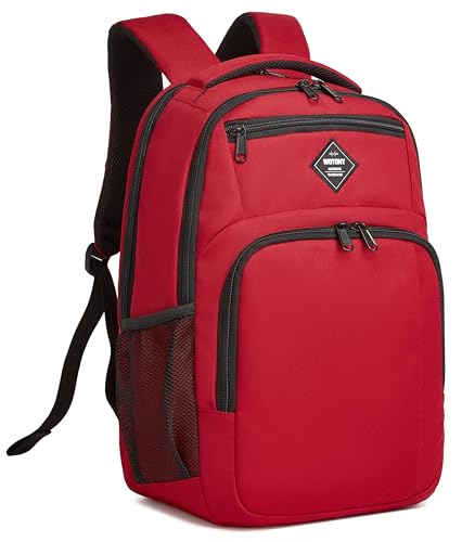 Wotony Laptop Backpack 17Inch Women Men Business Travel Backpack,Work College,Casual Daypack Travel Essentials (RED, 17Inch)