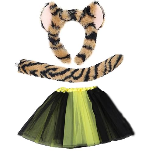 Costume de léopard enfants jupe tutu et accessoires cosplay fille