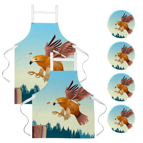 Lot de 2 tabliers de cuisine et nettoyage de la maison style bar bistrot