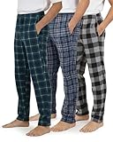 Real Essentials 3 Pack: Boys' Fleece Pajama Pants Soft PJ Bottoms for Kids Youth Teens Sleepwear,Set 4-S (6/7)