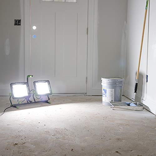 Powersmith 20,000 Lumen Dual-Head Led Work Lights With Stand, Adjustable Metal Flip-Lock Tripod, 9Ft Grounded Power Cord, Impact Resistant Lens, Sealed Power Switches, And 2 Year Warranty #TOP5
