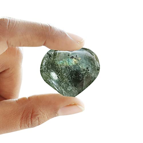 Mini cœur en labradorite : éliminez les énergies négatives avec ce cristal naturel poli