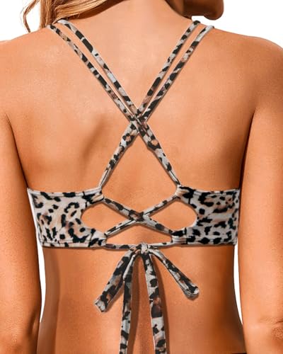 Image of Holipick Twist Front Bikini Tops for Women - Push Up Bathing Suit Top Padded Swimsuit Top