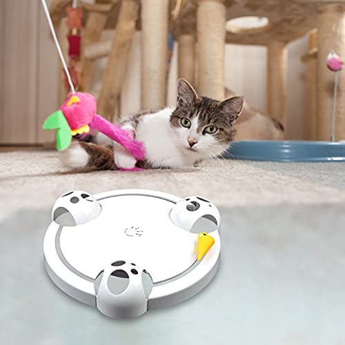 Jouet de chat interactif anti-ennui plateau de chasse rotatif