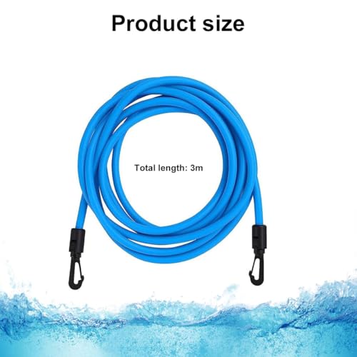 Schwimmgurt für Pool,3 Meter Schwimmtrainer Gürtel,Schwimmwiderstand Gürtel,Schwimmhilfe Gurtel,Schwimmgurt Schwimmtrainer,Schwimmgürtel für Pool Erwachsene,für Widerstandstraining,Schwimm,Blau