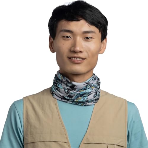 Image of BUFF CoolNet UV Neck Gaiter, UPF 50 Sun Protection, Breathable, Versatile, Quick Dry Face Mask, Fishing Designs, Adult Size