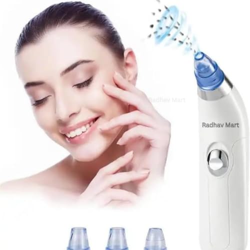 Radhav Mart 4 In 1 Multi-Function Blackhead & Whitehead Extractor Remover Device Facial Cleansing Tool,Skin Cleaner,Pimple Removal Tool,Acne Pimple Pore Cleaner Vacuum Suction Tool For Unisex(White) 4