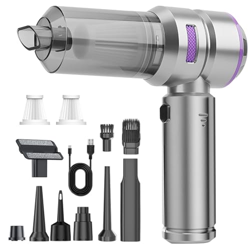 Bizcasa Aspirador de Mano 4en1,22000Pa Mini Soplador de Polvo Eléctrico con Motor Sin Escobillas,3 Velocidades Aspirador Coche 6000mAh,Pulverizador de Aire comprimido,para Uso en la Oficina,el hogar Bizcasa Aspirador de Mano 4en1,22000Pa Mini Soplador de Polvo Eléctrico con Motor Sin Escobillas,3 Velocidades Aspirador Coche 6000mAh,Pulverizador de Aire comprimido,para Uso en la Oficina,el hogar