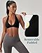 LWISMIL Black Fashion Sports Bras for Women Halter Neck Open Back Gym Bra Low Impact Seamless Yoga Bra with Removable Padded Fitness Bra