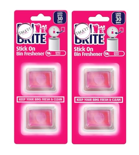 4x Stick On Bin Freshener Smelling Fresh Dustbins Swing Pedal Air Fragrance Berry Blast by Smart Cutie